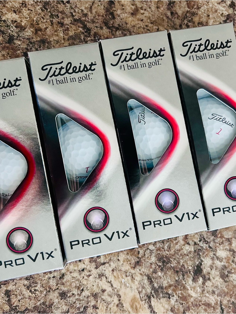 New Pro V1x Golf Balls - White with Black & Pink Accents (4- Pack)